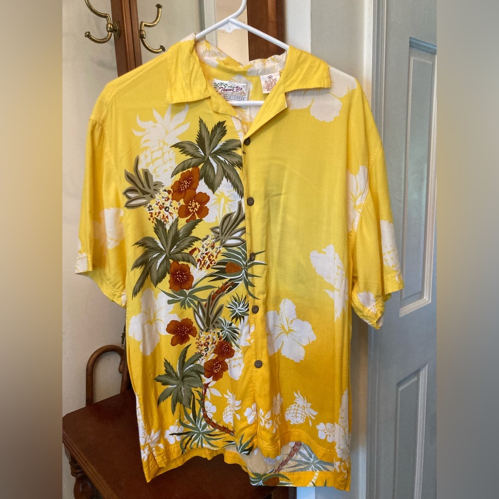 Yellow Floral Hawaiian Shirt